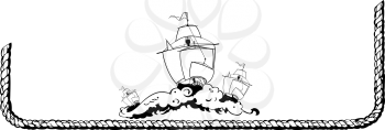 Royalty Free Clipart Image of a Nautical Border