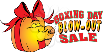 Royalty Free Clipart Image of a Boxing Day Blow Out Sale