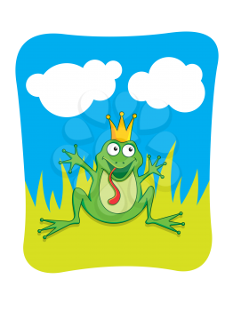 Royalty Free Clipart Image of a Frog Prince