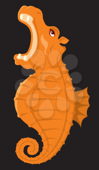 Royalty Free Clipart Image of a Seahorse With a Hippo's Head