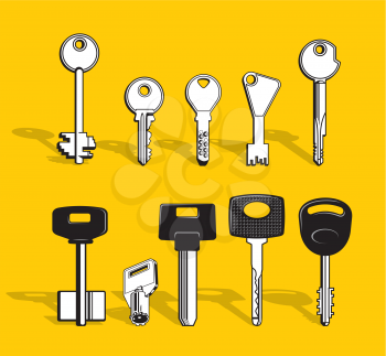 Royalty Free Clipart Image of a Set of Keys