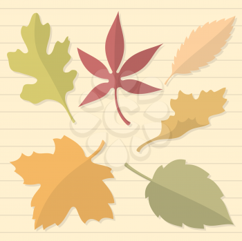 Royalty Free Clipart Image of an Autumn Leaf Lined Background