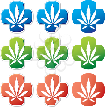 Royalty Free Clipart Image of a Cannabis Leaves