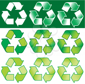 Royalty Free Clipart Image of Recycling Symbols