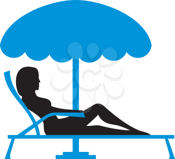 Royalty Free Clipart Image of a Woman in a Lounge Chair