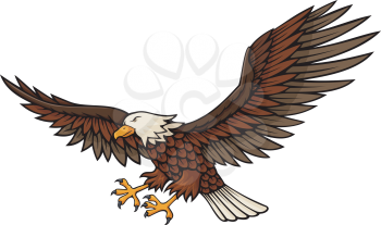 Royalty Free Clipart Image of an Eagle Attacking