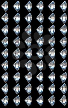 Royalty Free Clipart Image of a Side View of Diamonds