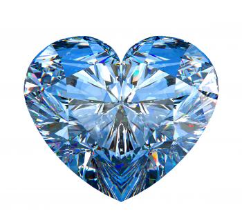 Royalty Free Clipart Image of a Heart Shaped Diamond