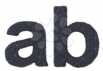 Royalty Free Clipart Image of Stitched Leather Font A and B