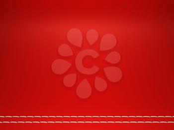 Royalty Free Clipart Image of a Red Stitched Leather Background