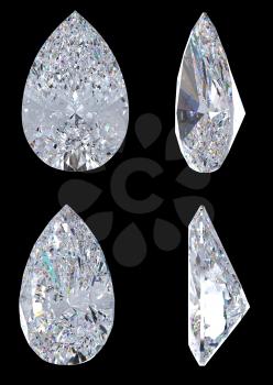 Royalty Free Clipart Image of Pear Shaped Diamonds