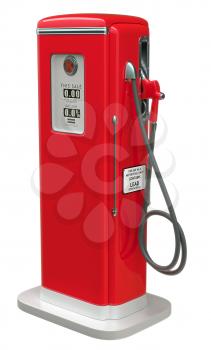 Royalty Free Clipart Image of a Vintage Red Fuel Pump