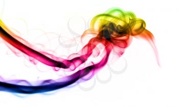 Gradient colored smoke Abstract over the white background