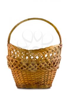 Beautiful woven basket for food isolated over white background