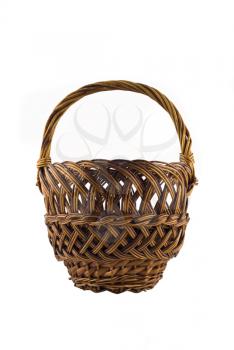 Small woven basket for food isolated over white background