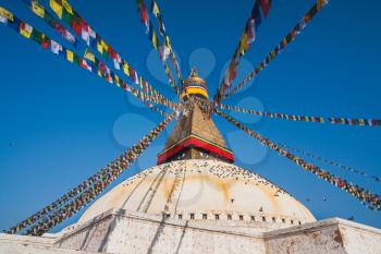 Boudhanath stupa in Kathmandu. Sites and religion of Nepal 