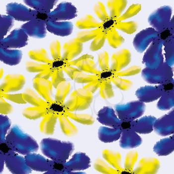 Forget-me-not and cinquefoil floral pattern. Useful as natural background