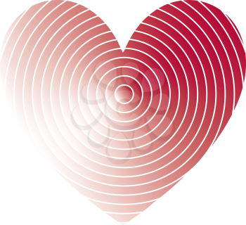 Royalty Free Clipart Image of a Striped Heart