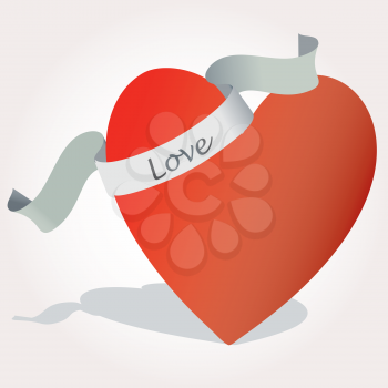 Royalty Free Clipart Image of a Heart With a Scroll