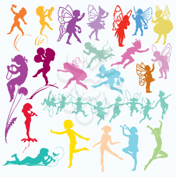 Royalty Free Clipart Image of Fairies