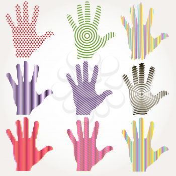 Royalty Free Clipart Image of Hands With Patterns