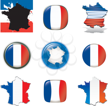 Royalty Free Clipart Image of French Flags