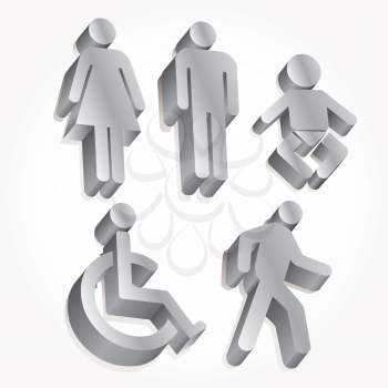 Royalty Free Clipart Image of People Symbols