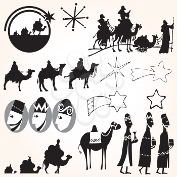 Royalty Free Clipart Image of the Wise Men