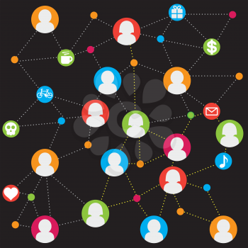 Royalty Free Clipart Image of a Social Network