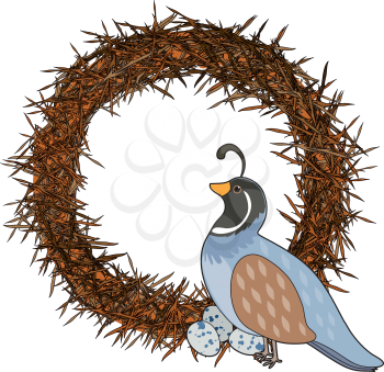Royalty Free Clipart Image of and Twigs Forming a Q