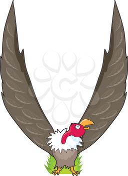 Royalty Free Clipart Image of a Vulture in the Shape of a V