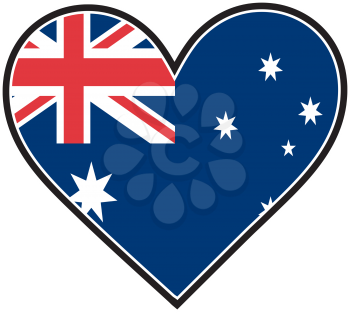 Royalty Free Clipart Image of an Australian Flag in a Heart