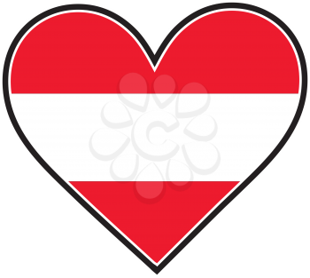 Royalty Free Clipart Image of a Heart With an Austrian Flag