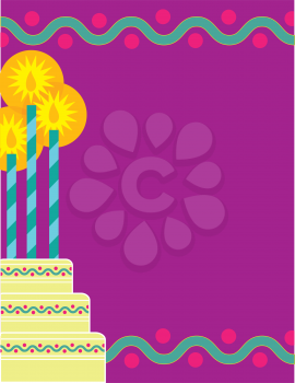 Royalty Free Clipart Image of a Birthday Cake Background