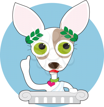 Royalty Free Clipart Image of a Chihuahua at a Podim