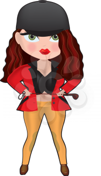 Royalty Free Clipart Image of an Equestrienne