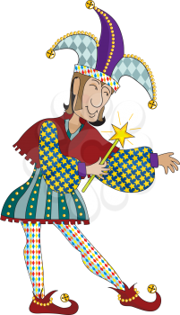 Royalty Free Clipart Image of a Renaissance Jester