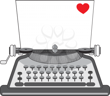 Royalty Free Clipart Image of a Vintage Typewriter With a Piece of Paper