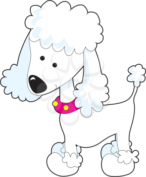 Royalty Free Clipart Image of a Cartoon White Poodle