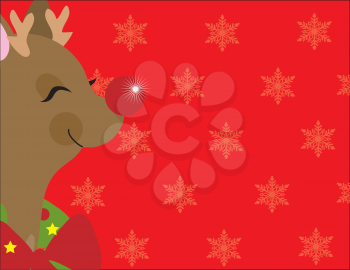 Royalty Free Clipart Image of a Frame With Rudolph's Head