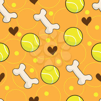 Royalty Free Clipart Image of a Ball and Bone Background