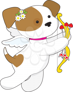 Royalty Free Clipart Image of a Cupid Puppy