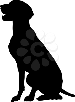 Royalty Free Clipart Image of a Silhouette of a German Pointer