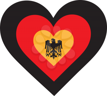 Royalty Free Clipart Image of a Heart Inside a Heart Symbolizing Germany
