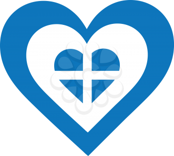 Royalty Free Clipart Image of a Heart Inside a Heart Symbolizing Love of Greece