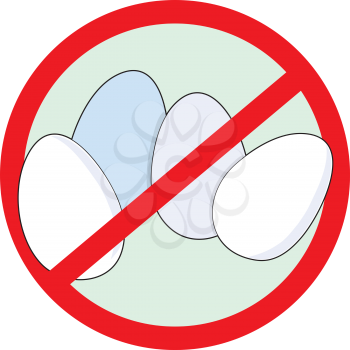 Royalty Free Clipart Image of a Symbol Saying No to Eggs