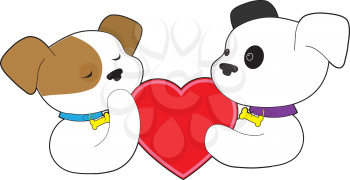 Royalty Free Clipart Image of Dogs in Love