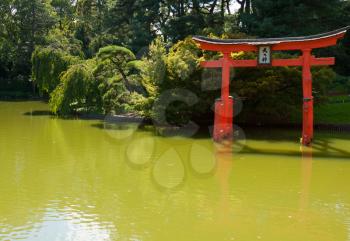 Royalty Free Photo of a Japanese Garden and Pond