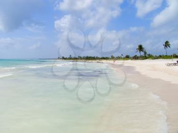 A view of the caribbean beach.