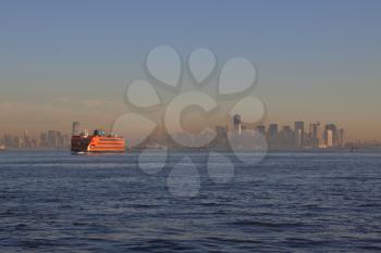 Views of New York City, USA. Staten Island Ferry.